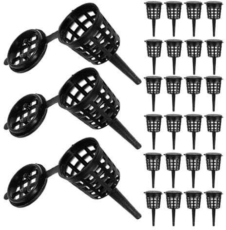 Alasum 180Pcs Small Plastic Bonsai Fertilizer Basket with Lid Portable Fertilization Container for Aquarium Water Plants Orchid Succulent Gardening Nursery Cups