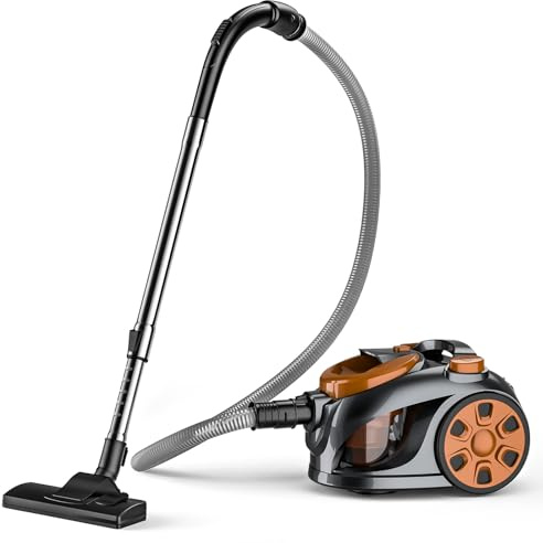 Fizuuye Beutelloser Staubsauger 3300W, 3L Bodenstaubsauger ohne Beutel, 15Kpa, mit HEPA Filter, 5m Kabel, für Parkett,Teppich,Fliesen,Tierhaare, leistungsstarker Staubsauger (3L)
