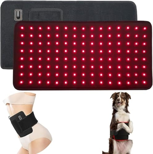 Red Light Therapy Belt for Pets, 660nm & 850N Infrared Rough Light Therapy Device, 120pcs LED Light Beads, Adjustable Power and Time, for Pain Relief, Wound Care In Dogs, Cats, Horses, Women or Men