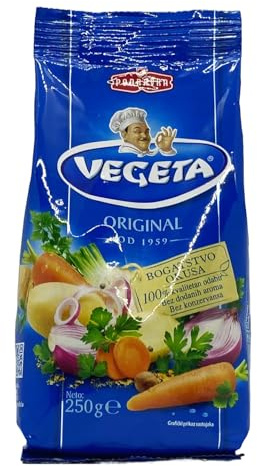 Vegeta Seasoning – 4 x 250 g Packs (Total 1 kg), Enhance Meat, Vegetables, Soups & More with Natural Dried Vegetables and Spices for Rich Flavor