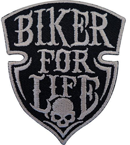 Biker for Life Patch Iron Sew On Embroidered Badge Motorbike Motorcycle Chopper