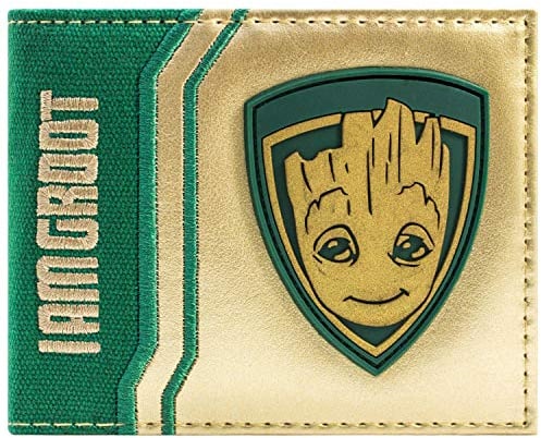 FVLFIL Guardians of The Galaxy Vol. 2 Baby Ich Bin Groot Gold Portemonnaie Geldbörse