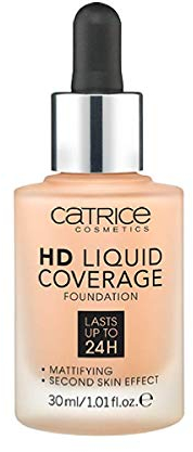 Catrice HD Liquid Coverage Foundation, Make up, Wasserfestes Liquid mit Pipette, Schminke für das Gesicht, 30ml, Nr. 030 Sand Beige