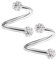 KJM FASHION 2 Stk Metall Spiral 1,2 mm 16 g 8 mm 5/16 Inch 3mm Klar Ferido Kristall Kugel Tragus Cartilage Tragus Ohrringe Piercing Schmuck 2156