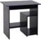 HOMCOM Compact Small Computer Table Wooden Desk Keyboard Tray Storage Shelf Modern Corner Table Home Office Black