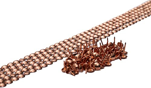 5 Nagelstreifen, Kupfer, 11 mm, mit 18 passenden Nägeln für Sofas, Sessel und Stühle