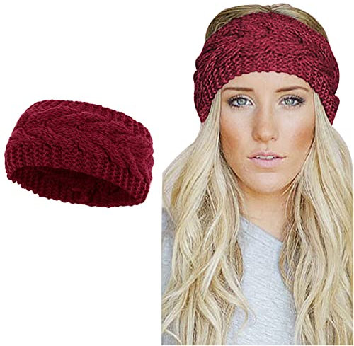 Winter Knitted Headband for Women – Soft Warm Crochet Braided Ear Warmer, Cozy & Stylish for Cold Weather, Perfect for Ponytails – Multiple Colors