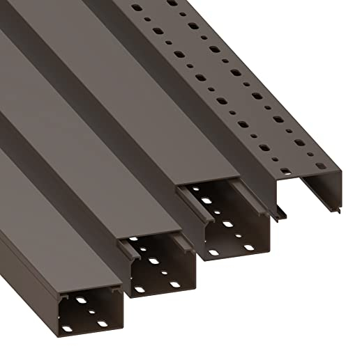 Habengut Kabelkanal (mit Montagelochung im Boden) 40x60 mm aus PVC, Farbe: Braun, Länge 4 m (4 x 1 m Länge)