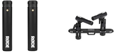 Rode M5 Pack de 2 Microphones Appairés & STEREOBAR20 Barre de couplage stéréo avec micros