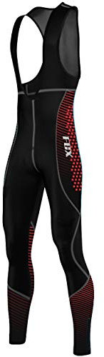 FCX - Salopette da uomo per ciclismo, pantaloni termici, invernali, da ciclismo, taglia M, colore: Rosso