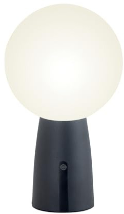 Zafferano, Olimpia Pro Lampe, Wiederaufladbare und Kabellose Tischlampe mit Touch Control, Geeignet für den Innen- und Außenbereich, Dimmer, 3000 K, Höhe 26 cm, Farbe Dunkelgrau