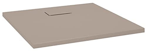 vidaXL Duschwanne Niedrige Schwelle Duschtasse Brausewanne Brausetasse Duschbecken Dusche Wanne Bad Badezimmer SMC mit Harz Braun 90x90cm