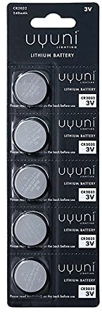 Uyuni Lighting CR2032 Lithium-Metall-Batterien, 3 V, 240 mAh, 5 Stück