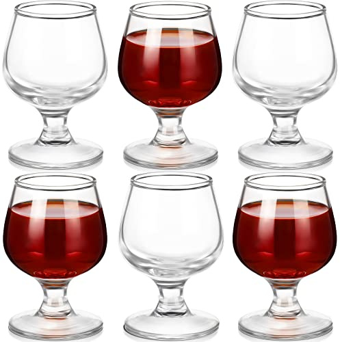 Set di 6 mini bicchieri da shot da 56,7 ml, per brandy, bicchiere, bicchiere, bicchiere, bicchiere, bicchierini da whisky, bicchieri da degustazione, mini bicchieri da sherry, per whisky, brandy