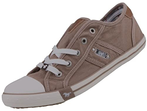 MUSTANG Zapatillas de lona para mujer, color marrón, talla 44 EUR, marrón, 44 EU
