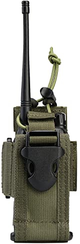 VIPERADE Walkie Talkie Tasche,MOLLE Funkgerätehalter,Verstellbare Funkgeräte Holster für Weste,Walkie Talkie Halter Radio Holster für Gürtel,Multifunktionale Radio Pouch Funkgerät Tasche -Grün