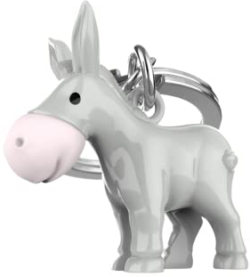 O meta[l]morphose METALMORPHOSE - Porte-clés Ane - MTM132-01, Taille unique, Gris