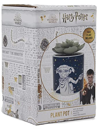 Harry Potter Dobby Pot de fleurs avec fausse plante 11,7 cm – Petit décor d'intérieur – Dobby Gifts