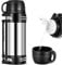 ONEVER Bouteille isotherme à double paroi en acier inoxydable pour voyage, boissons chaudes, tasse à café avec couvercle, sans BPA et étanche - 2 L