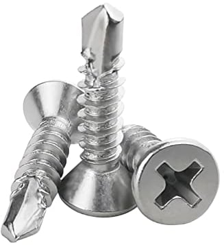 120 pezzi viti autofilettanti per metallo 4,2 x 19 mm, in acciaio inox 410, viti a testa piatta Phillips, viti autofilettanti ad alta resistenza (disponibili da 13 mm a 32 mm)