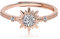Meissa bagues reglable soleil en argent 925 Bague de promesse avec diamant Bague de déclaration Bijoux Femme Taille ajustable de 44 à 61.5, Or rose