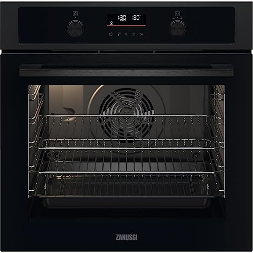 Zanussi Series 20 PlusSteam FanCook 72 Litre Electric Built In Single Oven - Black