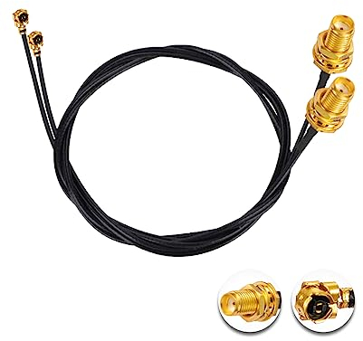 Vecys 2PCS U.F.L1 zu SMA Buchse Low Loss Koaxialkabel 20 /50CM U.F.L1 1.13mm Mini-Koaxial Pigtail Kabel für Wireless Router Mini PCIE Netzwerkkarten PCI Wi-Fi WAN Repeater