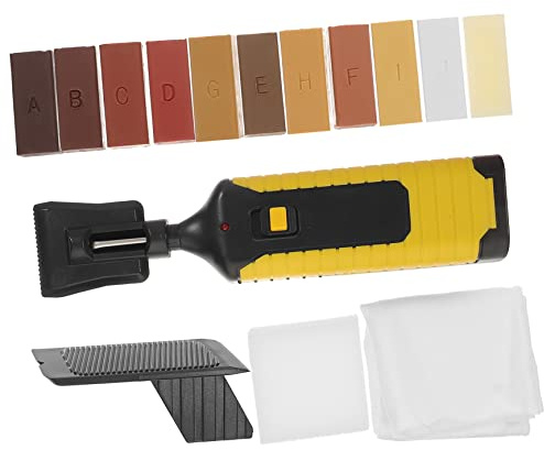 KONTONTY Laminate Floor Scratch Remover Fast Heating Wax Repair Tool and Repair Kit 11 Wax Blocks for Furniture Restoration Laminate Flooring for Kitchen