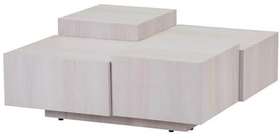 Home Deluxe - Couchtisch Nayeli - Helle Holzoptik, Größe: 96 x 96 x 39 cm, MDF Platte, ohne Montage I Wohnzimmertisch Beistelltisch Sofatisch