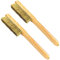 WEDO Drahtbürstenset, 2pcs 11 Messing Kratzbürstenset für Lackentfernung, Reinigung von Rost, Schweißschlacke, Grillreinigung, Messingborsten mit Holzgriff