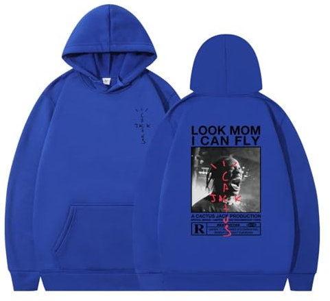EVERLUCK Travis Hiphop-Kapuzenpullover für Herren, Aufschrift Highest in the Room, Sweatshirts, Jack-Look, Mom I Can Fly Scott Rap-Fans, Hoody Pullover, 23 Hiphop Jack, M