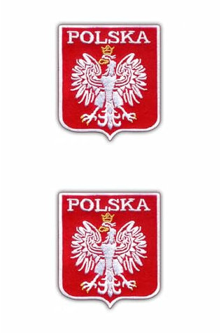 Set mit zwei polnischen Wappen – Polen – Standard – Polska – zum Aufnähen – bestickt