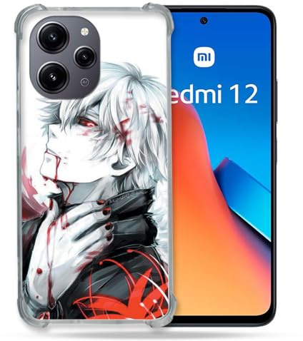 Cokitec Verstärkte Schutzhülle für Xiaomi Redmi 12 5G Manga Tokyo Ghoul Kaneki, Weiß