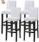 KELUINA Bar Stuhl Hocker Abdeckungen, Stretch Abnehmbare Waschbare Stuhl Slipcover für Kurze Dreh Dinning Stuhl Rücken Stuhl Bar Hocker Stuhl (Cremeweiß,4er-Set)