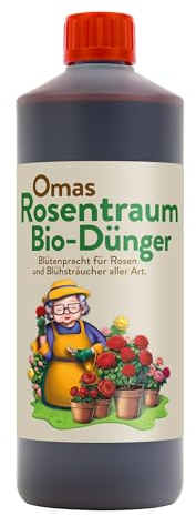 GRANNY’S WORLD® Rosentraum I BIO-Dünger I Flüssigdünger für Rosen & Blühsträucher aller Art I Einfach und effektiv Düngen I Veganer Dünger (1000 ml)