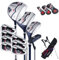 COSTWAY komplettes Herrem Golfschläger Set, 11 teilige Golfschlägersätze rechtshändig mit Tragetasche & Regenhaube, Golfset mit 1 Driver & 3 Fairway & 5 Hybrid & 5/6/7/8/9/ P/S Eisen & Putter (Blau)