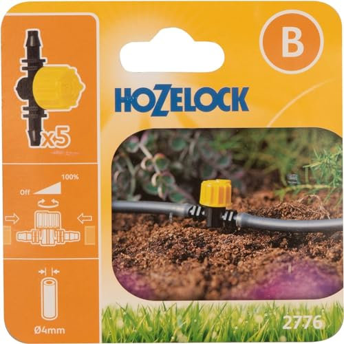 AMK® Hozelock Flow Control Valve 4mm Pack of 5 for Micro Irrigation Water Garden Hose Gardening Plants Home Watering System