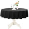 Romanstile runde Tischdecke 120 cm abwaschbar und wasserabweisend Weihnachten schwarz Tischtuch Tischwäsche Table Cloth für Party,Balkon,Esszimmer,Garten,Outdoor,Draußen,Halloween,Herbst,Winter,Xmas