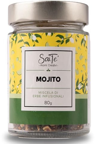 ELEKEA - Tisane Fredde 100% Ingredienti Naturali, Infusi A Freddo Dissetanti E Salutari, Gusto Unico E Rinfrescante, Tisana Fredda Gusto Mojito, Confezione da 80g, Preparazione Veloce