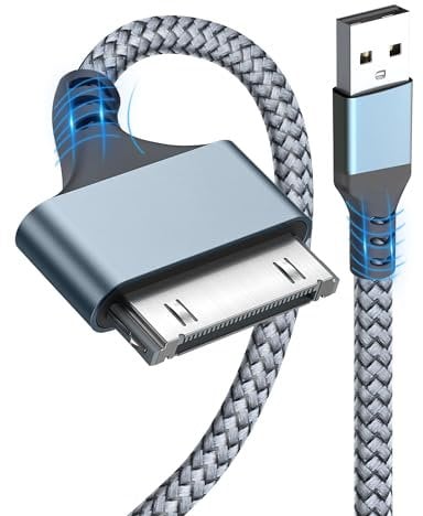 2m USB to 30-Pin Charging Cable,Charger Cable for iPhone 4,USB Fast Charging & Sync Data Cable Braided Cable Compatible with iPhone 4 4s,iPhone 3G 3GS,iPad 1 2 3 iPod Touch 4 3 2 1,iPod Classic 3 2 1