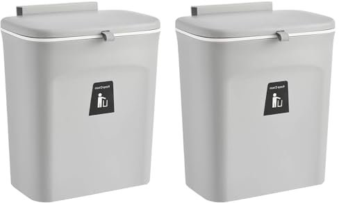 OHMG 9 l Abfalleimer zur Wandmontage mit Deckel für Campingküche, zusammenklappbar, für Küche, hängend, Camping, Büro, Schlafzimmer, Badezimmer