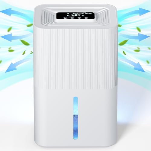 Deshumidificador FIAHNG, deshumidificador eléctrico 2700ml, deshumidificador portátil, extremadamente silencioso, luces de 7 colores, apagado automático cuando el agua está llena, ahorro de energía