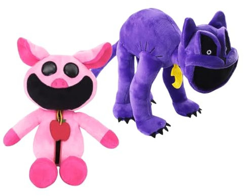 Vicyol S&D Smiling Plüsch. Smiling Criters, Lächelndes Plüschtier, Lächelndes Anime-Spielzeug. PickyPiggy y CatNap. Spaß für Kinder und Erwachsene, Nickerchen. Antistress Kinder.
