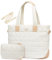 LOVEVOOK Laptop Handtasche Damen Groß，Puffer Laptoptasche 15,6 Zoll，Arbeitstasche Shopper Tasche Schulhandtasche Aktentasche Bürotasche Tote Bag Lehrertasche Umhängetasche Uni Tasche für，Beige