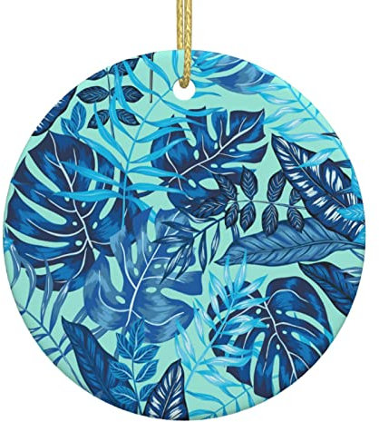 Ornements De Noël Palmier Décorations d'arbre De Noël en Céramique Classique Noël Ornement Créatif Déco Festive À Suspendre, 2 Piece