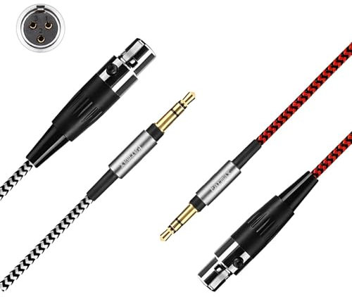 Earmax Câble en nylon MiniXLR compatible avec AKG Q701 K712 K272 K371 K141 K171 K175 K245 K181 K181DJ K267 K701 K702 K271S K712PRO Pioneer HDJ-20000 HDJ-20 00MK II H118 H128 DT1770Pro DT1990Pro (120