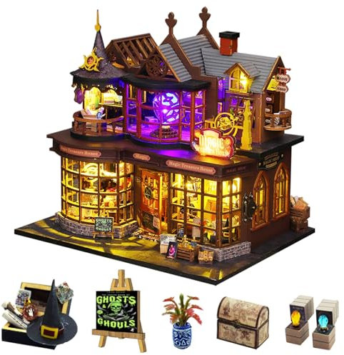 DIY-Miniaturhaus-Bausätze für Erwachsene, CUTEROOM Magic House Puppenhaus-Bastelbausätze Modellbausätze für Erwachsene zum Bauen Geburtstagsgeschenk für Frauen und Mädchen