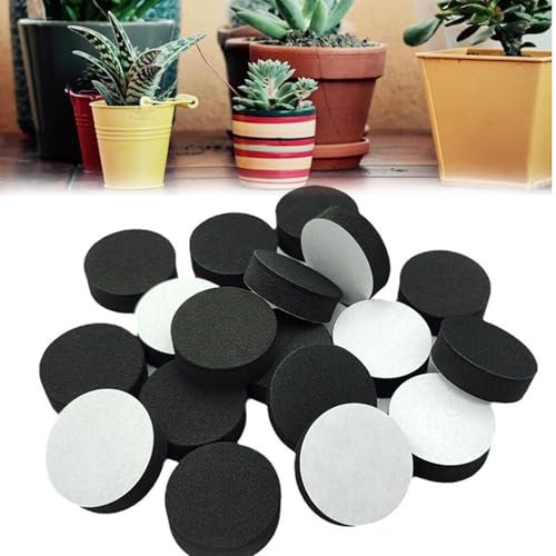 DXIA 30 Pcs Plant Pot Feet, Pot Feet for Outdoor Plant Pots, Invisible Plant Pot Feet, Plant Pots Lifters with Self Adhesive Pads, Black Feet Pots for Terrace, Gardens, Balcony, Room, etc