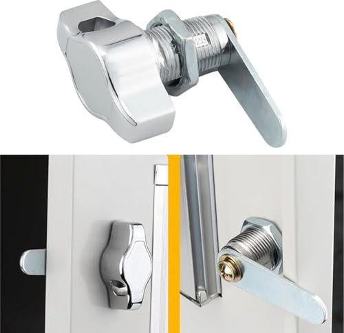 EpheyFIF Lucchetto a camma per armadietti, in lega di zinco, serratura meccanica senza chiave, serratura a cilindro di sicurezza per armadietti e armadietti (25 mm)