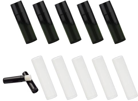 10 Pcs Lippenstifthülsen Leer,Lippenbalsam Behälter,Lippenstift Lippenbalsam Machen,Selber Behälter Lipgloss,Hülsen Leere Lippenstifthülsen,Lippenpflege Tuben Balm Lippenröhrchen(Schwarz Und Weiß)